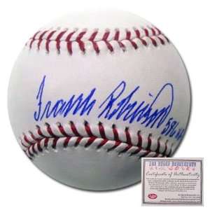 Frank Robinson Cincinnati Reds Hand Signed Rawlings MLB Baseball with 