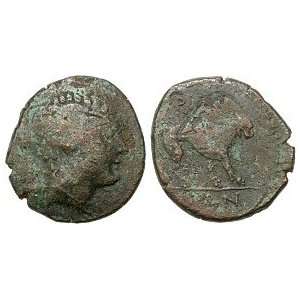  Rhegion, Bruttium, Italy, c. 260   215 B.C.; Bronze AE 22 