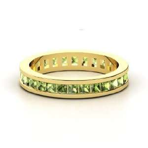  Brooke Eternity Band, 14K Yellow Gold Ring with Green 