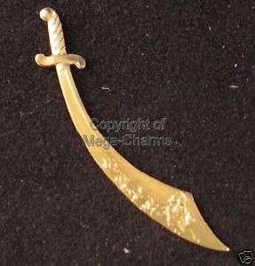 pc Raw Brass Sword Findings w/ Arab Design BF056  