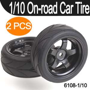 2pcs Tires 6108, 1/10 ON ROAD RC CAR Wheel, Rim & Tyre  