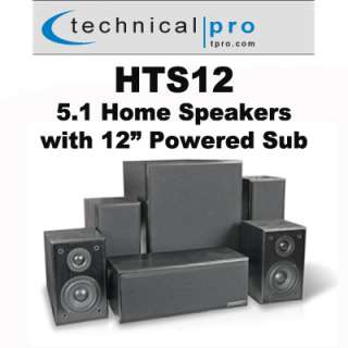 Technical Pro HTS12 Home Theater Speaker Set with Sub 1800 Watts New 