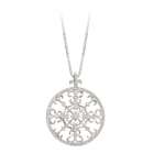 Katarina 14K White Gold 5/8 ct. Diamond Medallion Pendant with Chain
