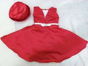   girl christmas pageant RED dress with hat 12m 18m 24m 3T 4T  