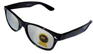Mirror Reflective Glass Small Lens Black Wayfarer Sunglasses Spring 