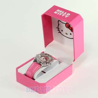 Sanrio Hello Kitty Triangle Rhinestone Faux Leather Wrist Watch  