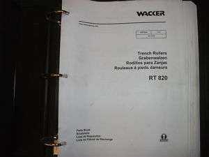 Wacker RT820 trench rollers parts manual  