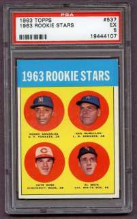 1963 Topps #537 Pete Rose Rookie Card   PSA 5 EX Condition  