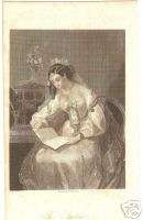 THE STUDENT E. CORBOULD 1846 STEEL ENGRAVING PRINT  