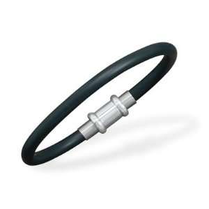   rubber bracelet with 316L stainless steel magnetic clasp. Jewelry