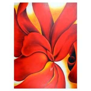   Painted Reproduction OKeeffes Red Cannas 