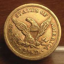 gold $ 2 5 liberty head quarter eagle from 1855 philadelphia mint 