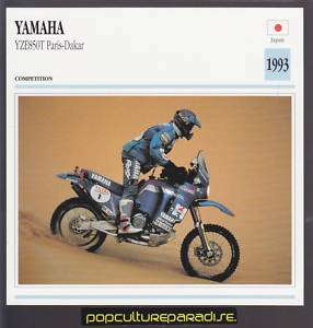 1993 YAMAHA YZE850T Paris Dakar MOTORCYCLE PHOTO CARD  