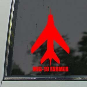  MiG 19 FARMER Red Decal Military Soldier Window Red 