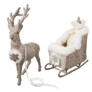  silver glitter sled with deer Jewelry