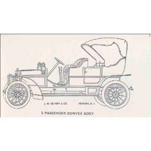 Reprint J. M. Quinby & Co.; 5 passenger Convex car body 1909  