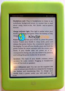  Kindle TOUCH GREEN Silicone Gel Skin Case Cover 3G Wifi New 