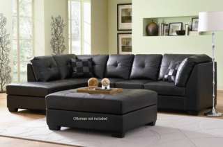   Leather Sectional Sofa Corner Couch Set Button Tufted 500606  