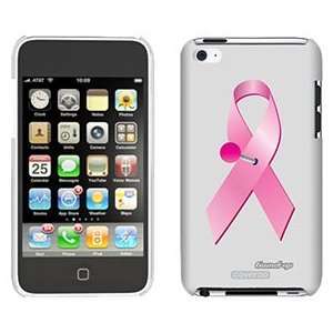  Pink Ribbon Pin on iPod Touch 4 Gumdrop Air Shell Case 