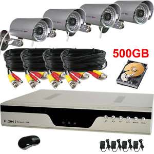 264 4CH Network DVR System SONY CCD Outdoor Security Camera Kit with 