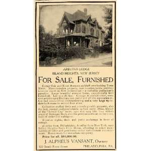 1907 Ad Arbutus Lodge Island Heights NJ Real Estate   Original Print 