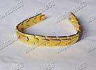   solid fashion 6x charm stainless steel gold tone chain unisex bracelet