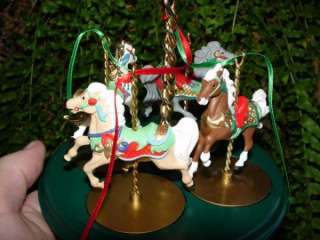 1989 CHRISTMAS CAROUSEL HORSE SET   Hallmark ornaments   5 piece w 
