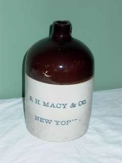 MACY & CO NEW YORK Stoneware Advertising Crock Jug  