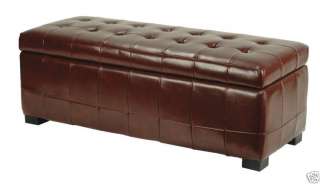 Brand New Leather Ottoman Storage Bench  