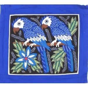  Blue Parrots ~ Mola 16 x 15 Inch
