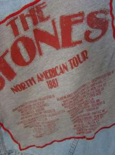 BAREFOOT VINTAGE ORIGINAL THE STONES 1981 AMERICAN TOUR JEAN JACKET 