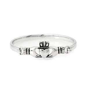  Gordons Jewelers Claddagh Bangle in Stainless Steel 