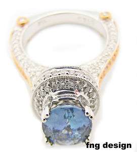 Diamond Ring 1.20ctw with 2.68ct Tanzanite 18k W/R Gold  