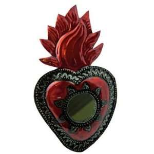 Decorative Tin Heart with Mirror and Star 