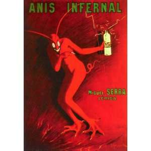  RED DEVIL ANIS INFERNAL DRINK FRENCH VINTAGE POSTER REPRO 