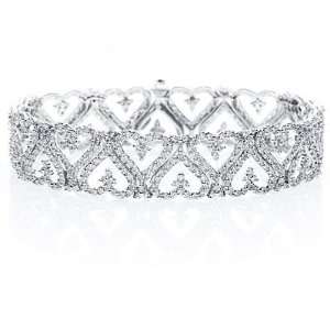 Diamond Heart Bracelet 14k White Gold (5 1/2cttw, VS Clarity, F Color)
