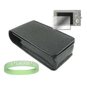 Flip Mino / Flip Mino HD Skque Black Faux Leather Wallet Carrying Case 