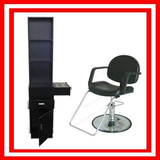 BLACK CABINET TOWER STYLING CHAIR STATION PACKAGE BEAUTY SALON 
