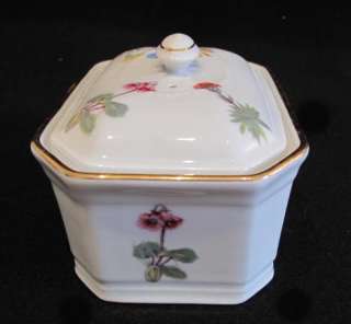   Lourioux WILDFLOWERS Porcelain Butter or Cheese Crock With Lid  