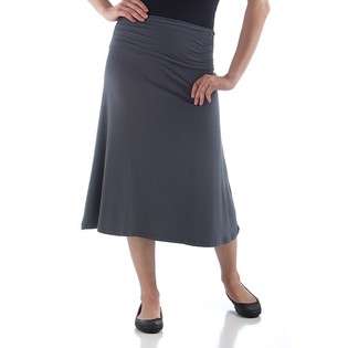 Yala Designs Eco Friendly Womens Tea Length Skirt Medium Slate at 