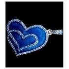 Panda 8GB Ocean Blue Crystal Heart USB flash drive With Necklace