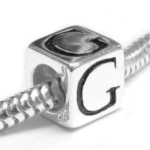  Queenberry (Free S/H) Sterling Silver Dice Cube Letter G 