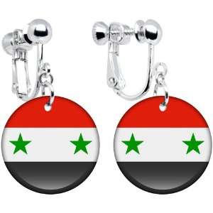  Syria Flag Clip on Earrings Jewelry
