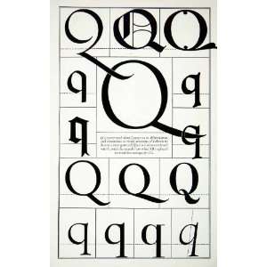  1942 Print Letter Q Decorative Graphic Design Element 