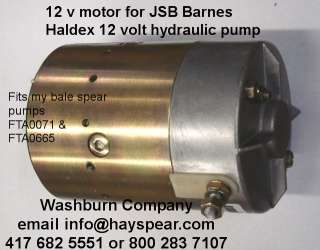 JSB Barnes Haldex 12 volt Hydraulic pump motor 12 v  