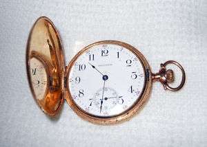 Antique1908 WALTHAM Double Hunting Case POCKET WATCH 14K GOLD  