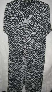 MSK Black & White Print Dress Plus Size 30W Layered Look  