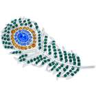 Fantasyard Emerald Austrian Crystal Peacock Feather Brooch Pin