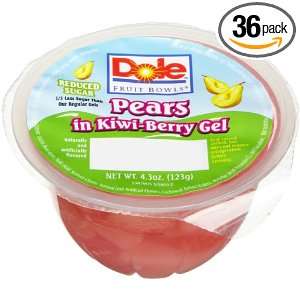 Dole Pears in Kiwi Berry Gel, Reduced Sugar , 4.3 Ounce Cups (Pack of 