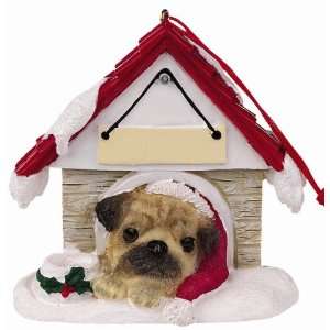  Pug Fawn Dog House Ornament